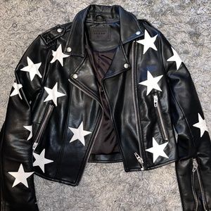 BLANKNYC FAUX LEATHER STAR JACKET